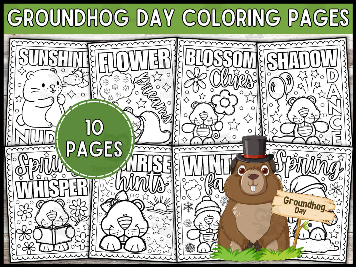 An educational teaching resource from Wonderland School entitled Groundhog Day Coloring Pages for Kids downloadable at Teach Simple.