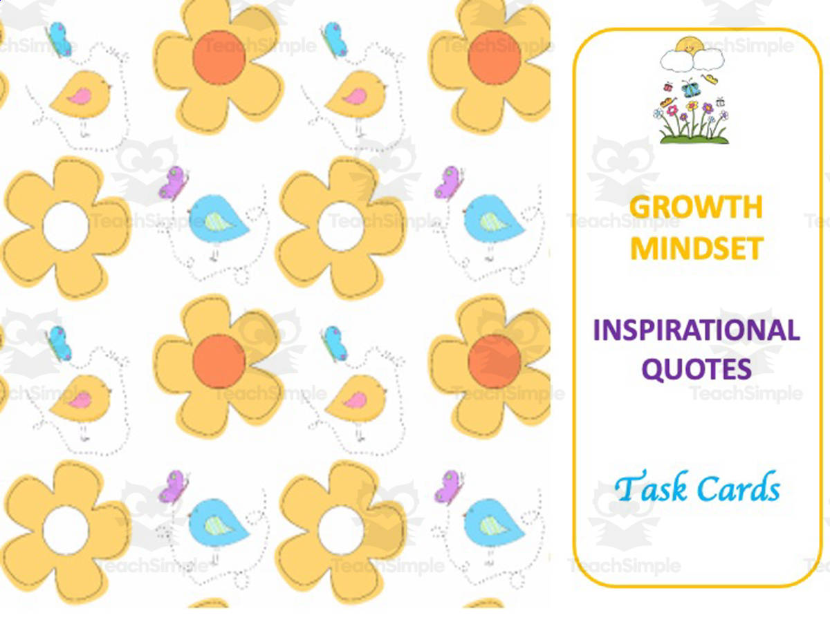 An educational teaching resource from Golden Promise entitled Growth Mindset Task Cards downloadable at Teach Simple.