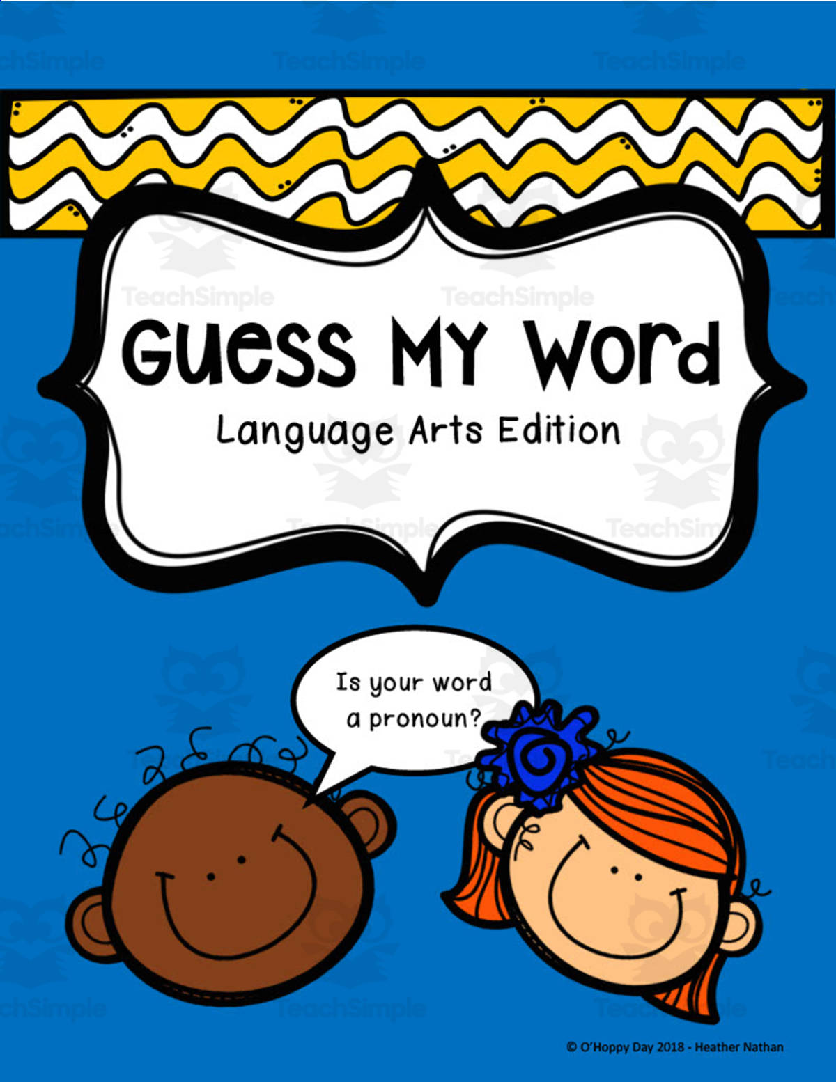An educational teaching resource from O'Hoppy Day entitled Guess My Word Language Arts Game downloadable at Teach Simple.
