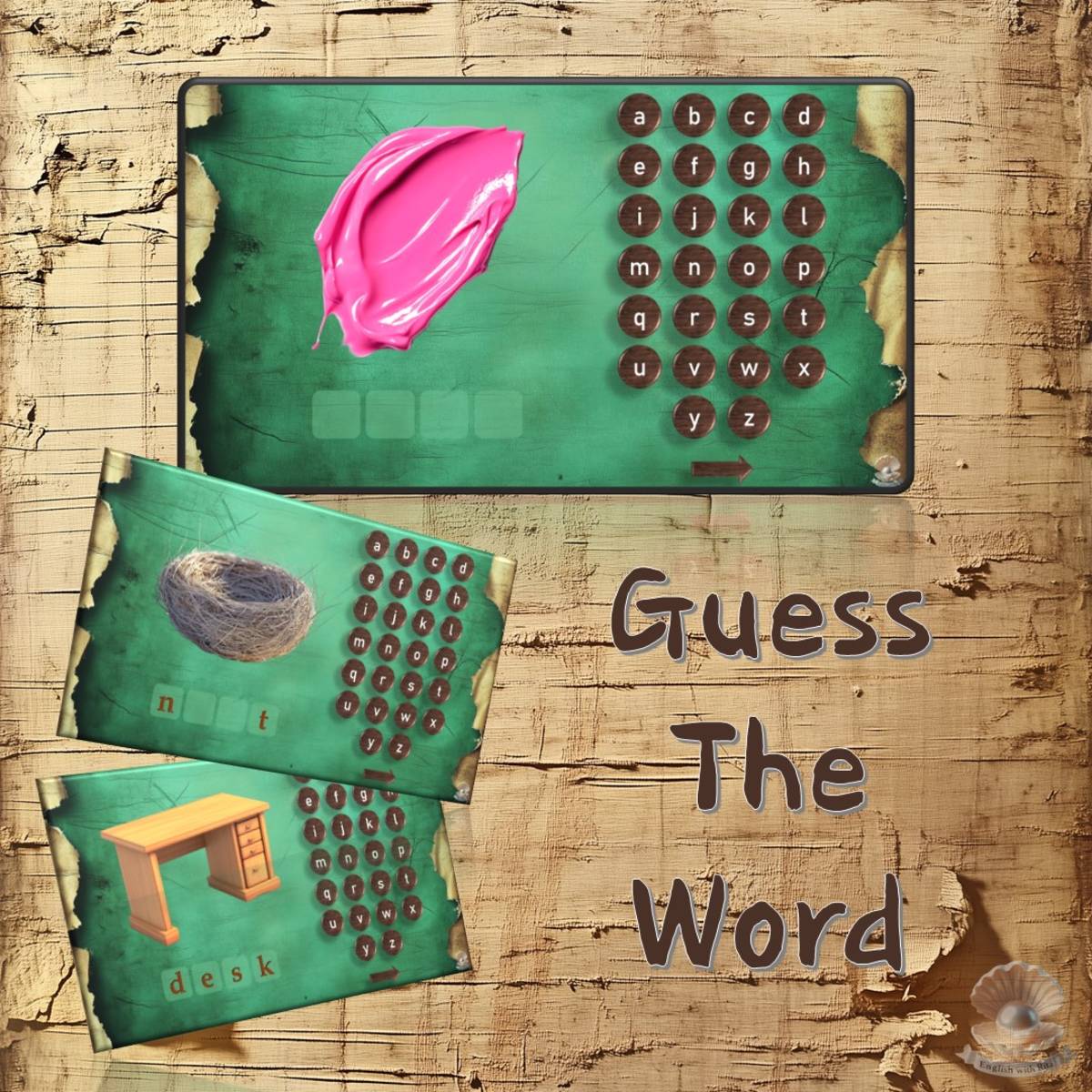 An educational teaching resource from English with Rita entitled Guess the word | Spelling Games | Powerpoint Game downloadable at Teach Simple.