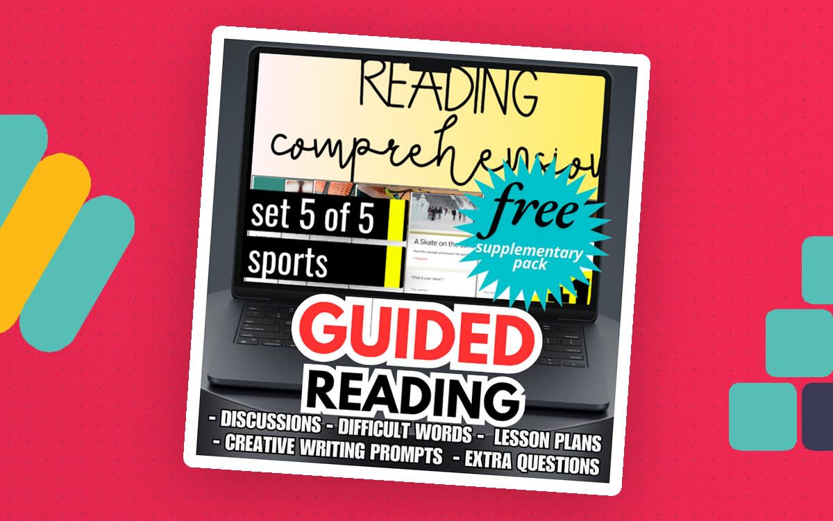 An educational teaching resource from Cored Education entitled Guided Reading Activities and Lesson Plans Fiction Set 5 - Sports downloadable at Teach Simple.