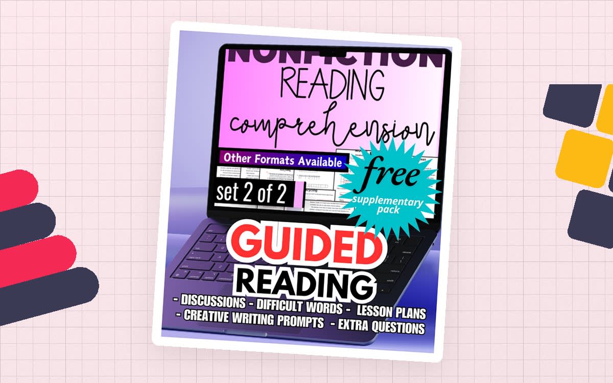 An educational teaching resource from Cored Education entitled Guided Reading Activities and Lesson Plans Nonfiction Set 2 downloadable at Teach Simple.