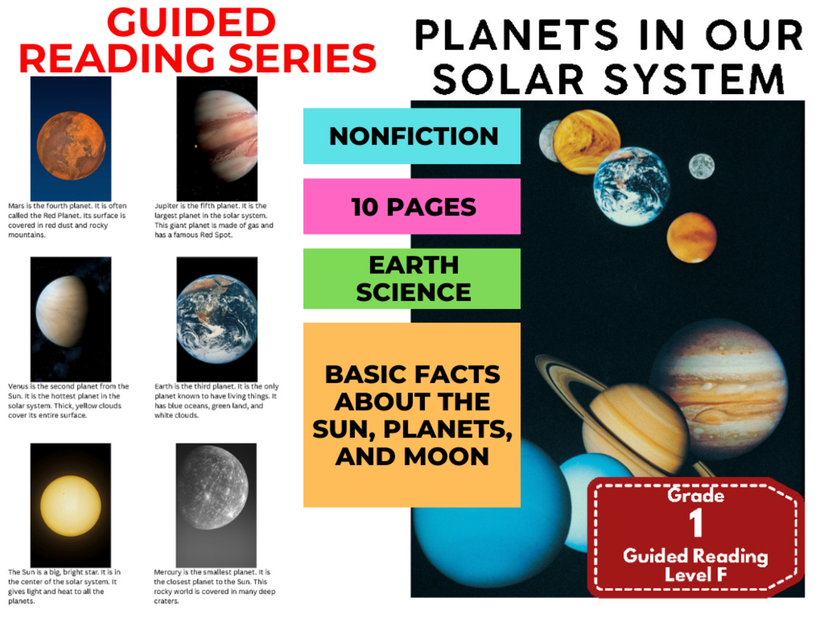 An educational teaching resource from Cored Education entitled Guided Reading Level F - Planets in Our Solar System downloadable at Teach Simple.