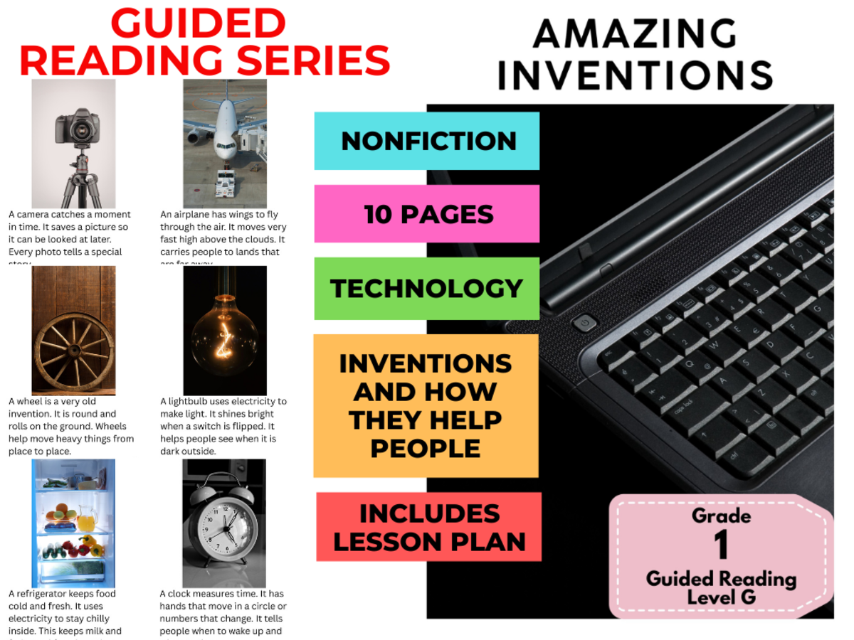 An educational teaching resource from Cored Education entitled Guided Reading Level G - Amazing Inventions (with Lesson Plan) downloadable at Teach Simple.