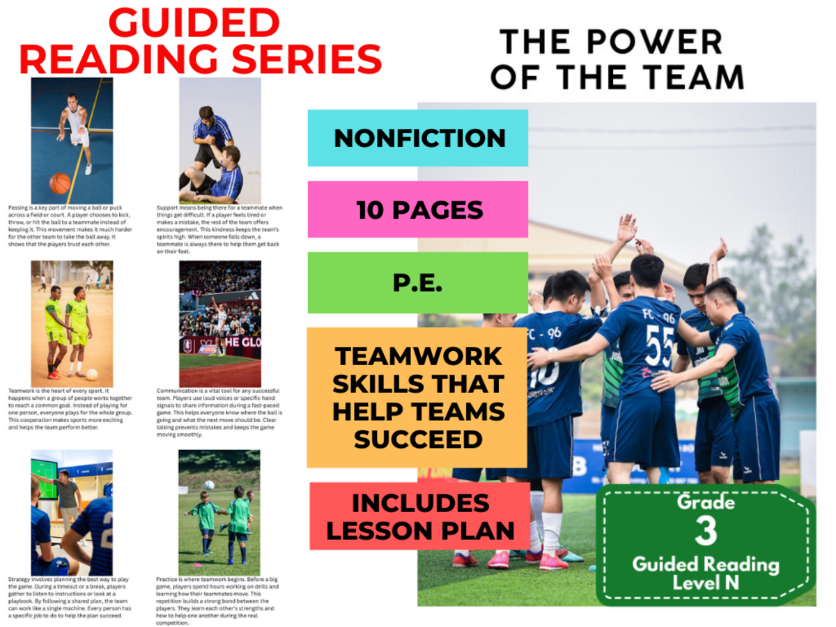 An educational teaching resource from Cored Education entitled Guided Reading Level N - The Power of the Team (with Lesson Plan) downloadable at Teach Simple.