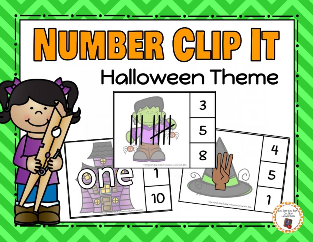 An educational teaching resource from Oh Boy Homeschool entitled Halloween 0-20  Number Clip It Activity downloadable at Teach Simple.
