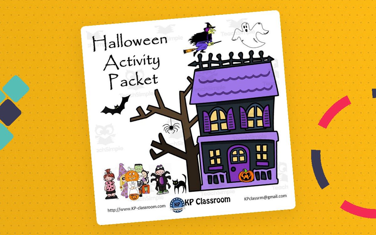 An educational teaching resource from KP Classroom entitled Halloween Activity Packet and Worksheets downloadable at Teach Simple.