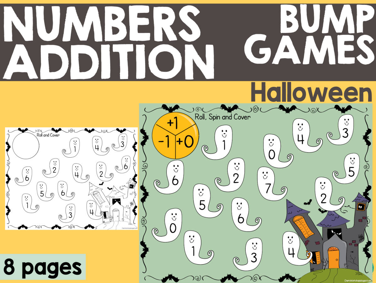 An educational teaching resource from Cherry Workshop entitled Halloween Bump Games downloadable at Teach Simple.