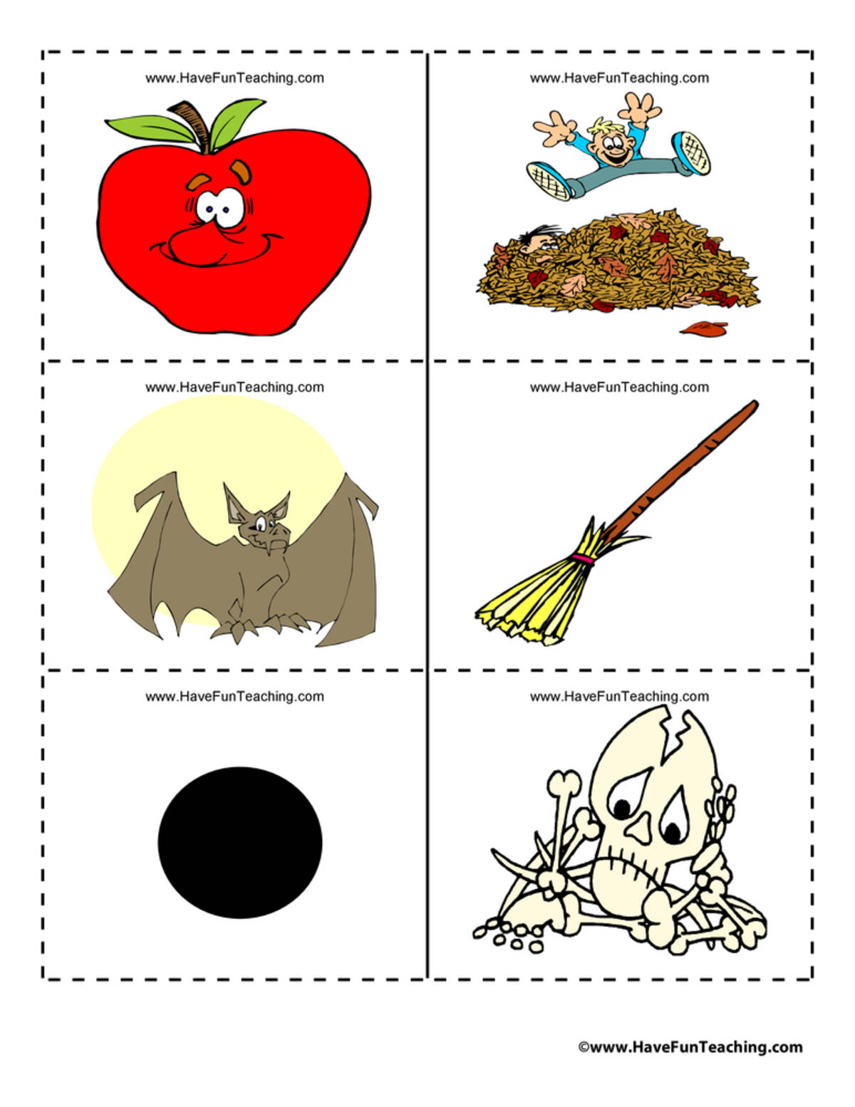 An educational teaching resource from Have Fun Teaching entitled Halloween Clip Art downloadable at Teach Simple.