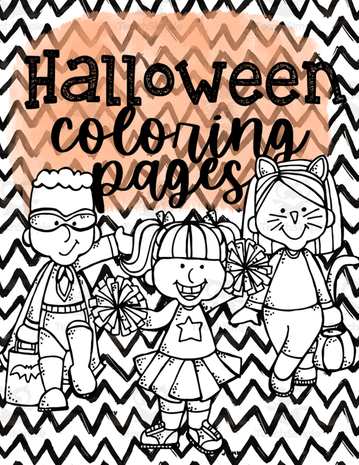 An educational teaching resource from Kerry Boles entitled Halloween Coloring Pages downloadable at Teach Simple.