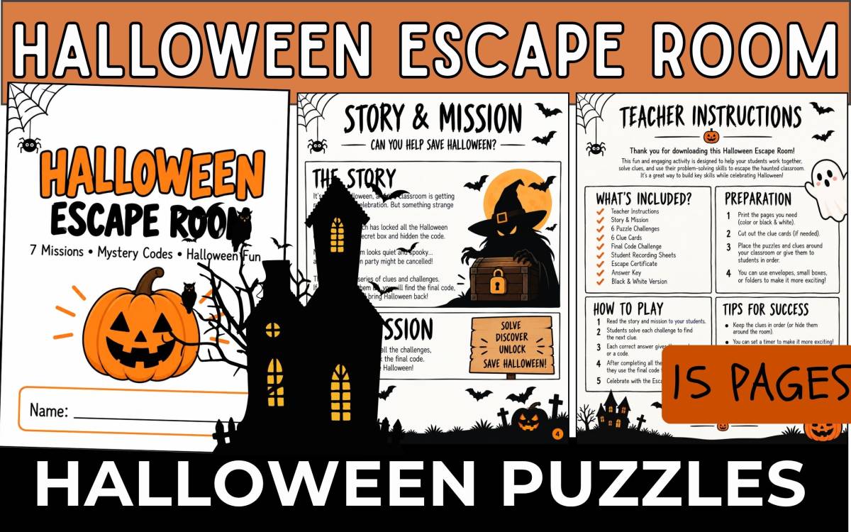 Halloween Escape Room | 7 Mystery Codes and Halloween Puzzles preview