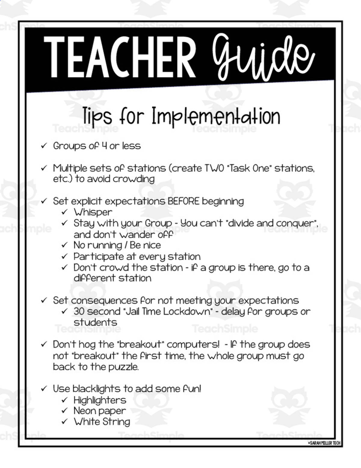 An educational teaching resource from Sarah Miller Tech entitled Halloween Escape Room downloadable at Teach Simple.