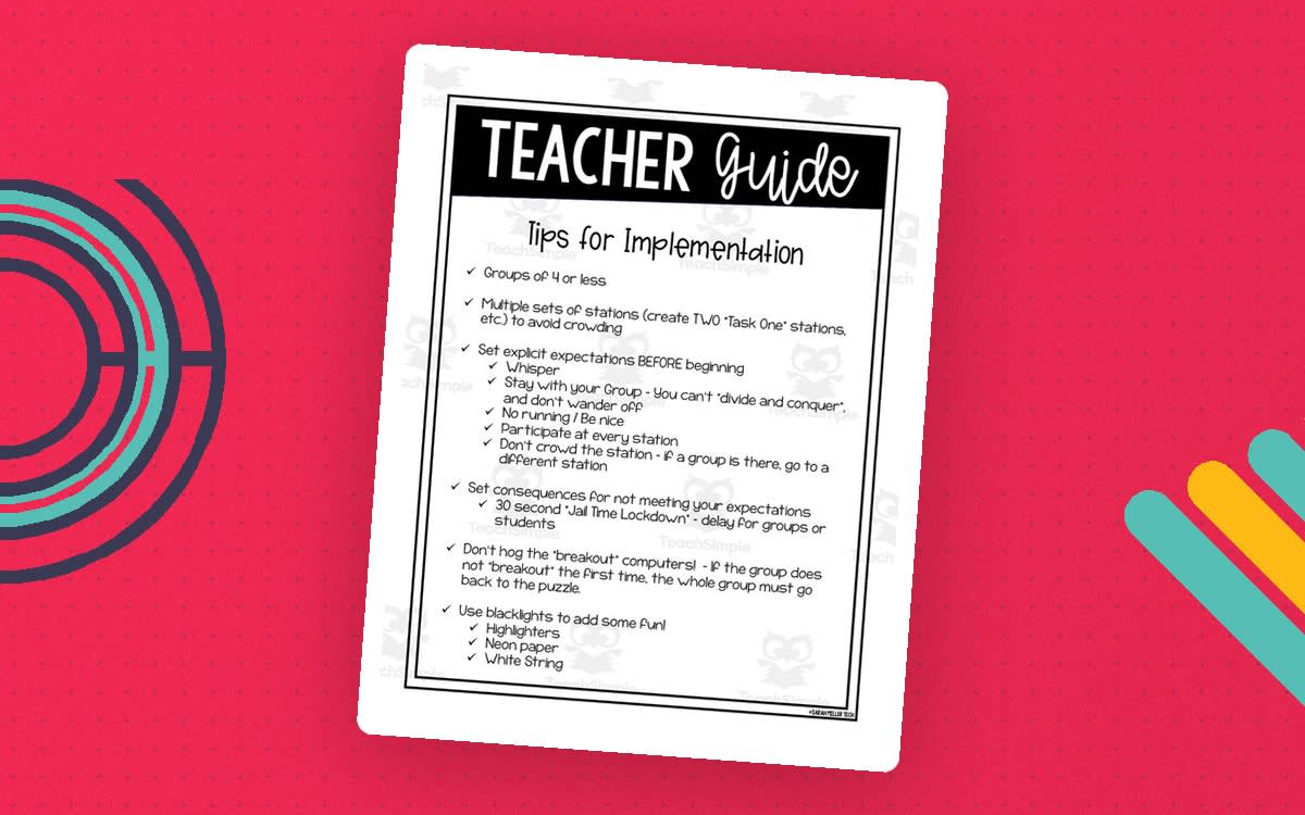 An educational teaching resource from Sarah Miller Tech entitled Halloween Escape Room downloadable at Teach Simple.
