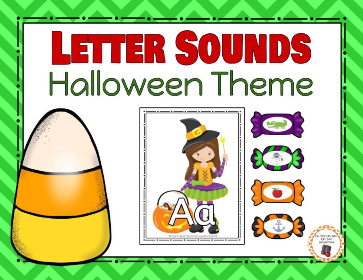 An educational teaching resource from Oh Boy Homeschool entitled Halloween Letter Sounds Activity downloadable at Teach Simple.