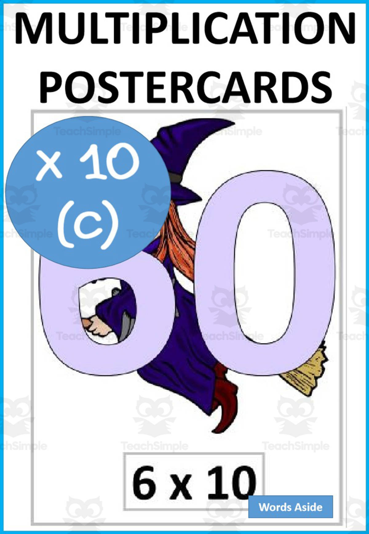 An educational teaching resource from WORDS ASIDE entitled Halloween Multiplication and Repeated Addition Posters x10c downloadable at Teach Simple.