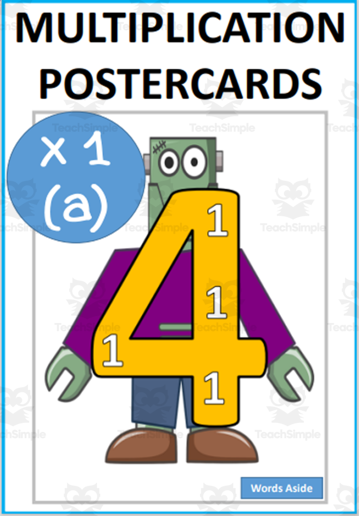 An educational teaching resource from WORDS ASIDE entitled Halloween Multiplication and Repeated Addition Posters x1A downloadable at Teach Simple.