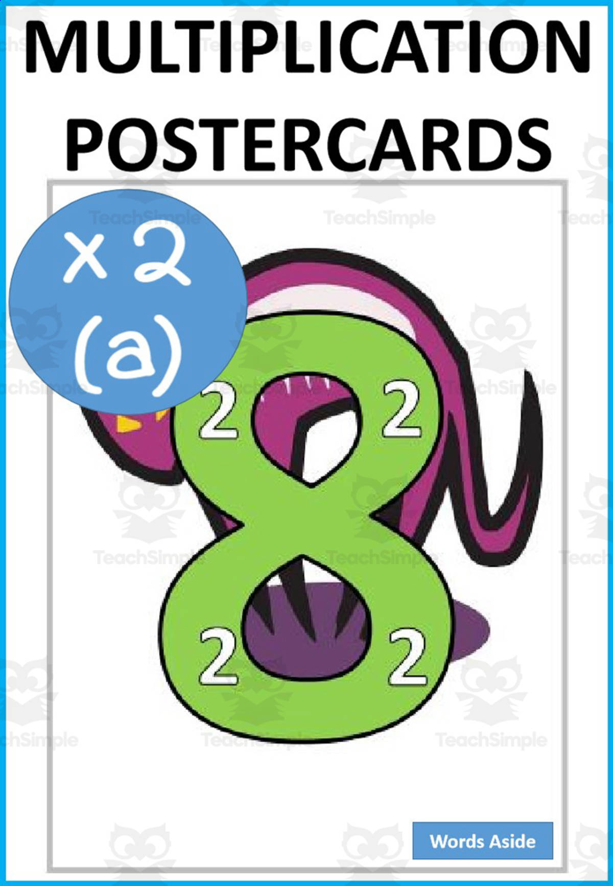 An educational teaching resource from WORDS ASIDE entitled Halloween Multiplication and Repeated Addition Posters x2a downloadable at Teach Simple.