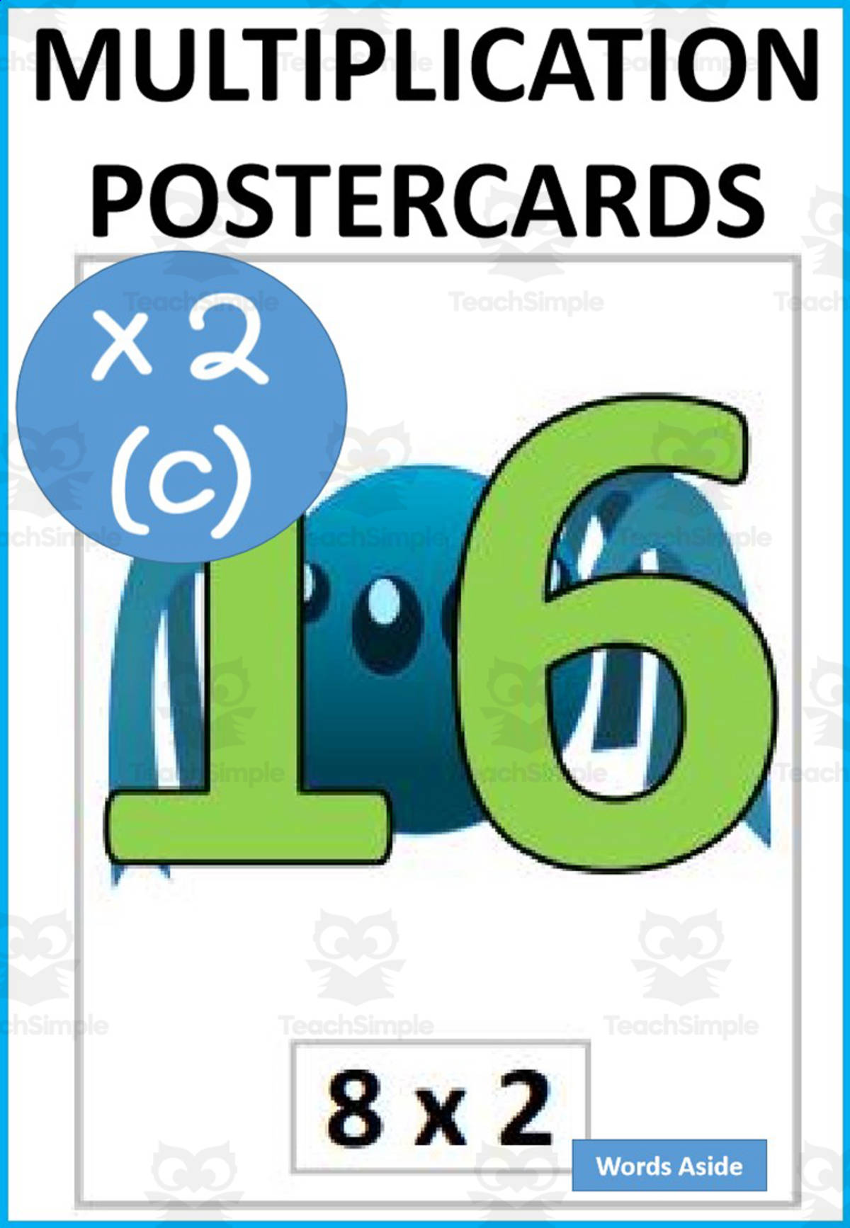 An educational teaching resource from WORDS ASIDE entitled Halloween Multiplication and Repeated Addition Posters x2c downloadable at Teach Simple.