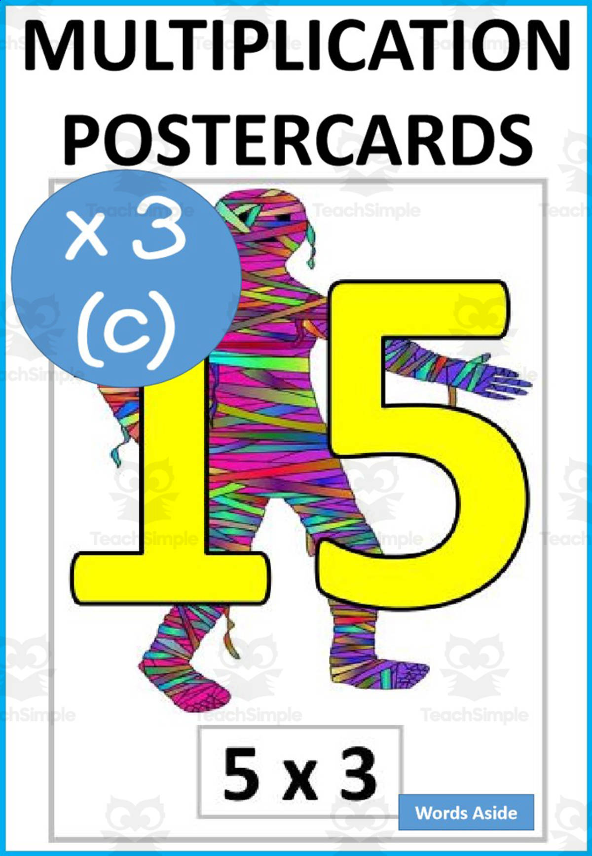 An educational teaching resource from WORDS ASIDE entitled Halloween Multiplication and Repeated Addition Posters x3c downloadable at Teach Simple.