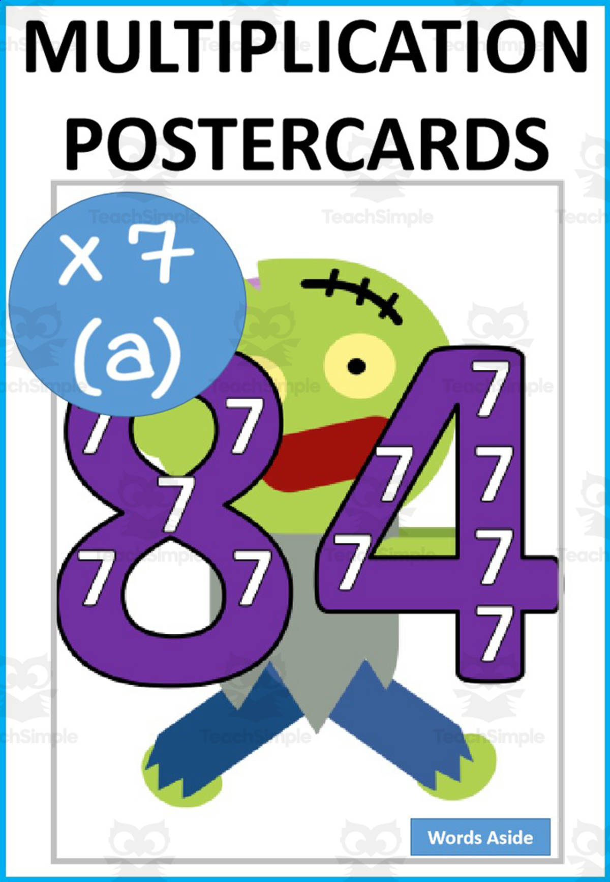 An educational teaching resource from WORDS ASIDE entitled Halloween Multiplication and Repeated Addition Posters x7a downloadable at Teach Simple.