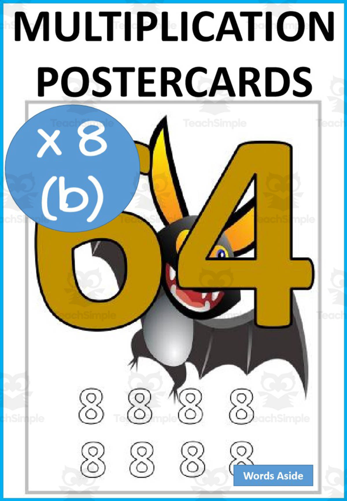 An educational teaching resource from WORDS ASIDE entitled Halloween Multiplication and Repeated Addition Posters x8b downloadable at Teach Simple.