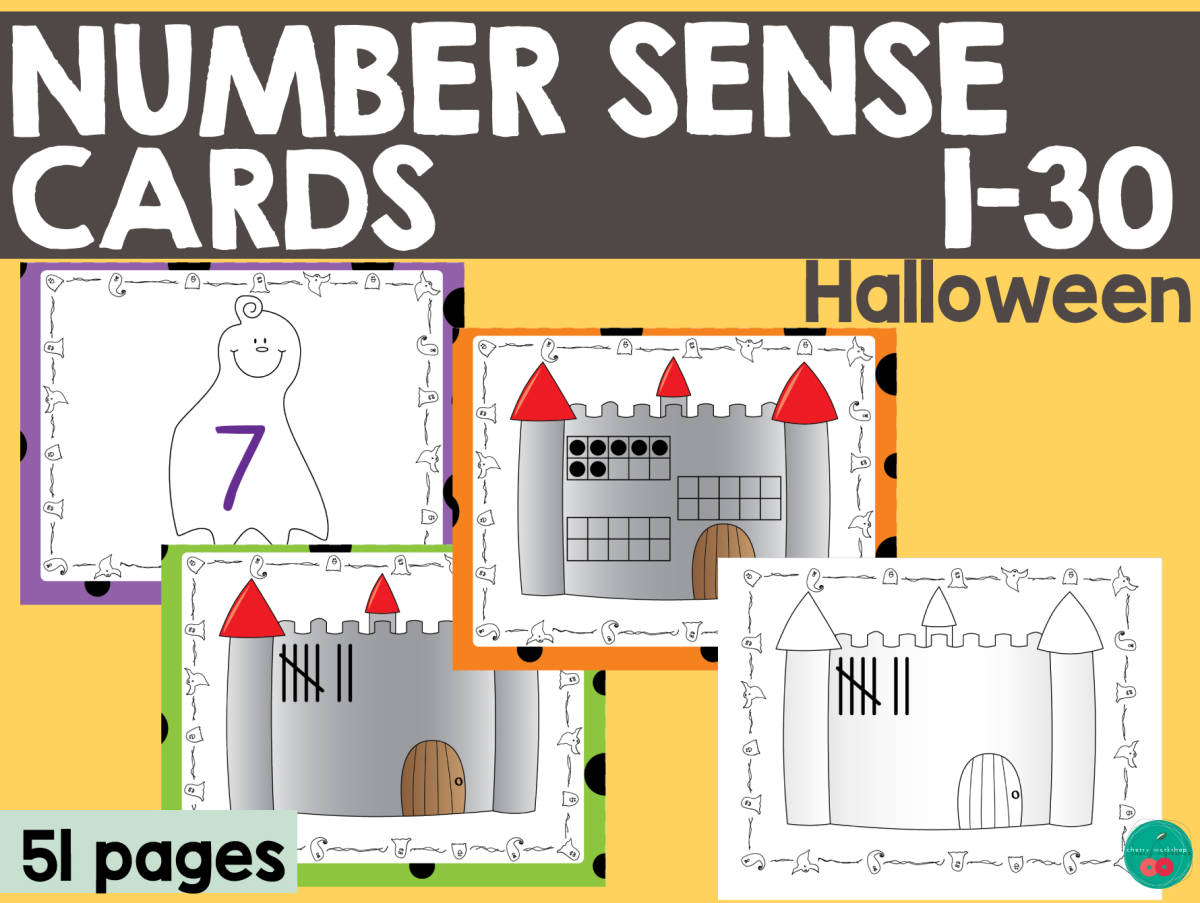An educational teaching resource from Cherry Workshop entitled Halloween Number Sense 1-30 downloadable at Teach Simple.