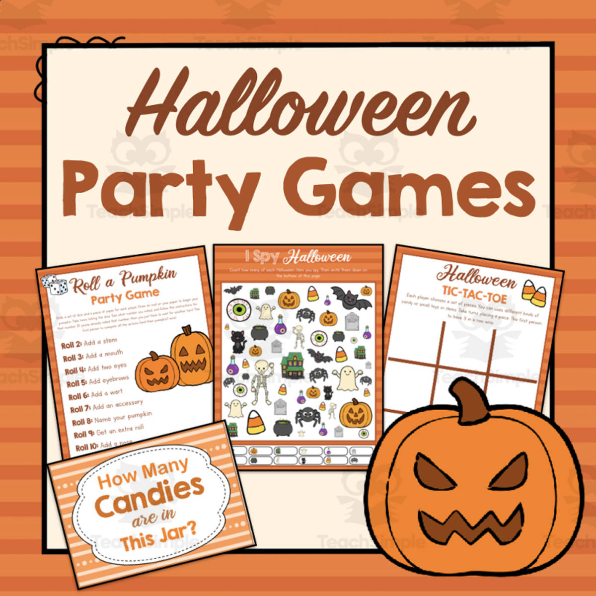 An educational teaching resource from Simply Schoolgirl entitled Halloween Party Games downloadable at Teach Simple.