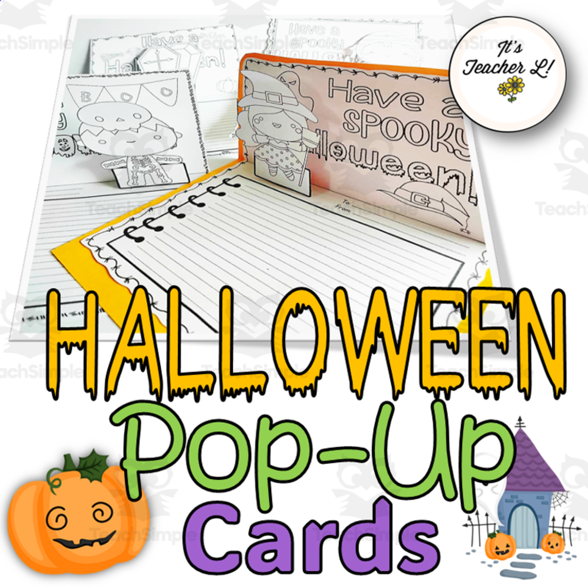 An educational teaching resource from It's Teacher L entitled Halloween Pop-Up Card | Halloween Project downloadable at Teach Simple.