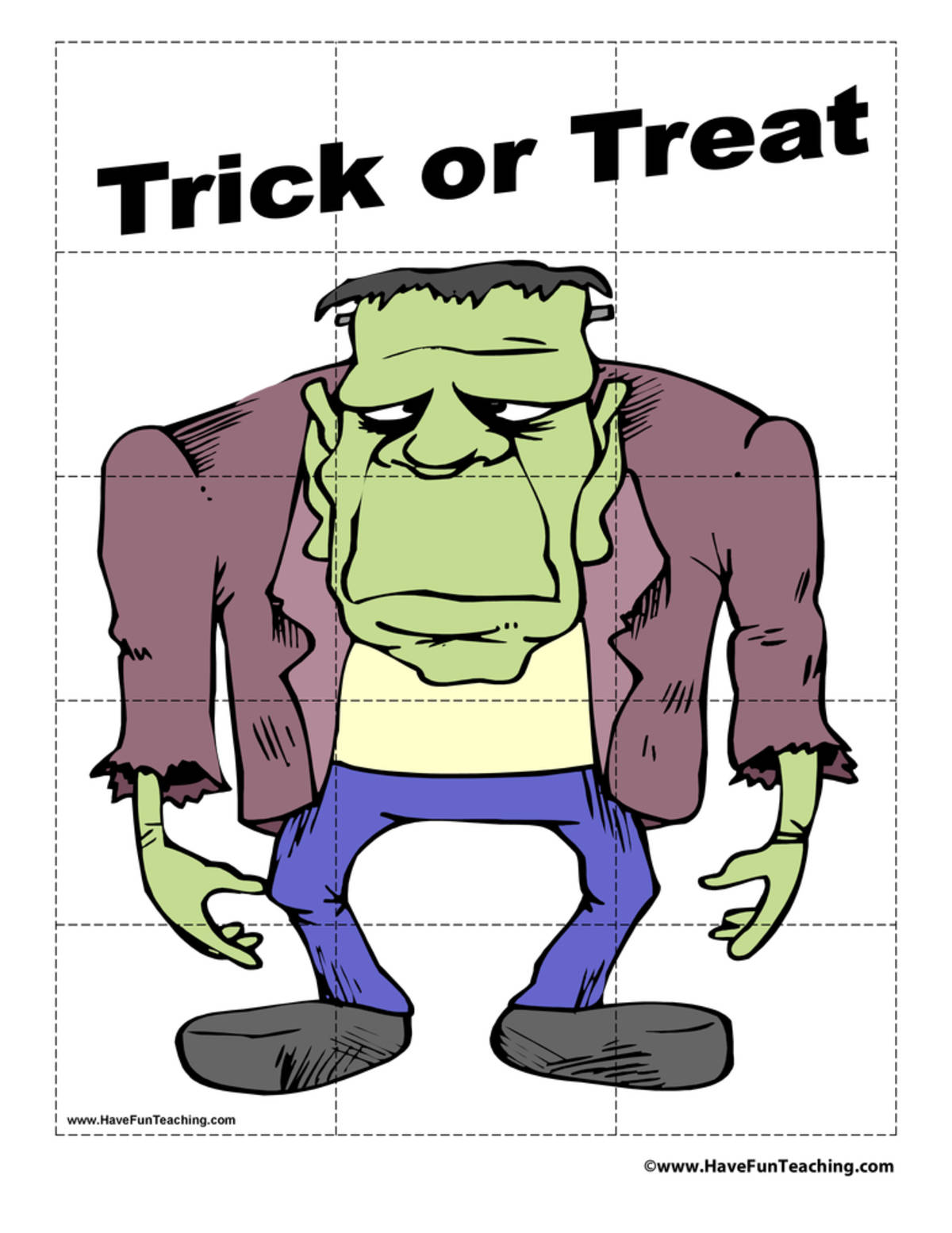 An educational teaching resource from Have Fun Teaching entitled Halloween Puzzle downloadable at Teach Simple.