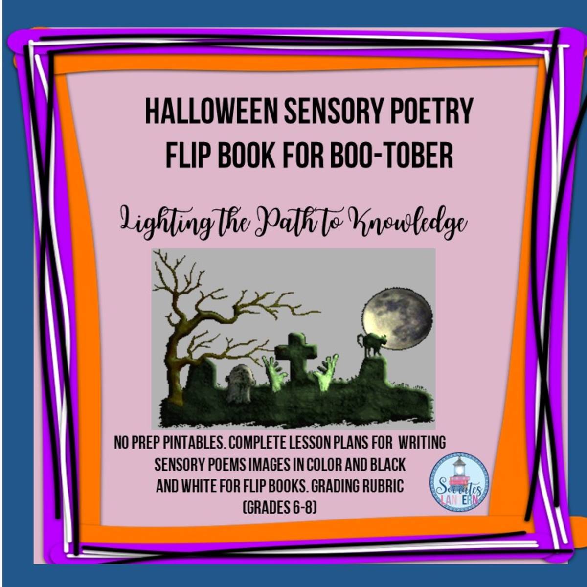 An educational teaching resource from Socrates Lantern entitled Halloween Sensory Poetry Flip-Book for BOO-Tober downloadable at Teach Simple.