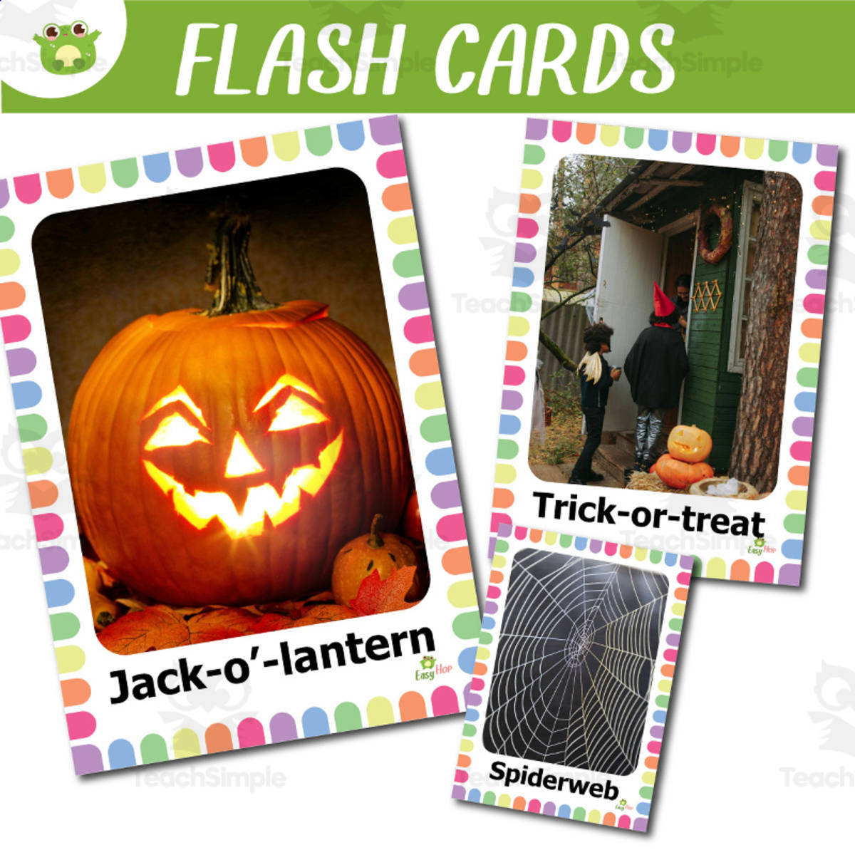 An educational teaching resource from EasyHop entitled Halloween Vocabulary Flashcards with Real Photos | Preschool & Early downloadable at Teach Simple.