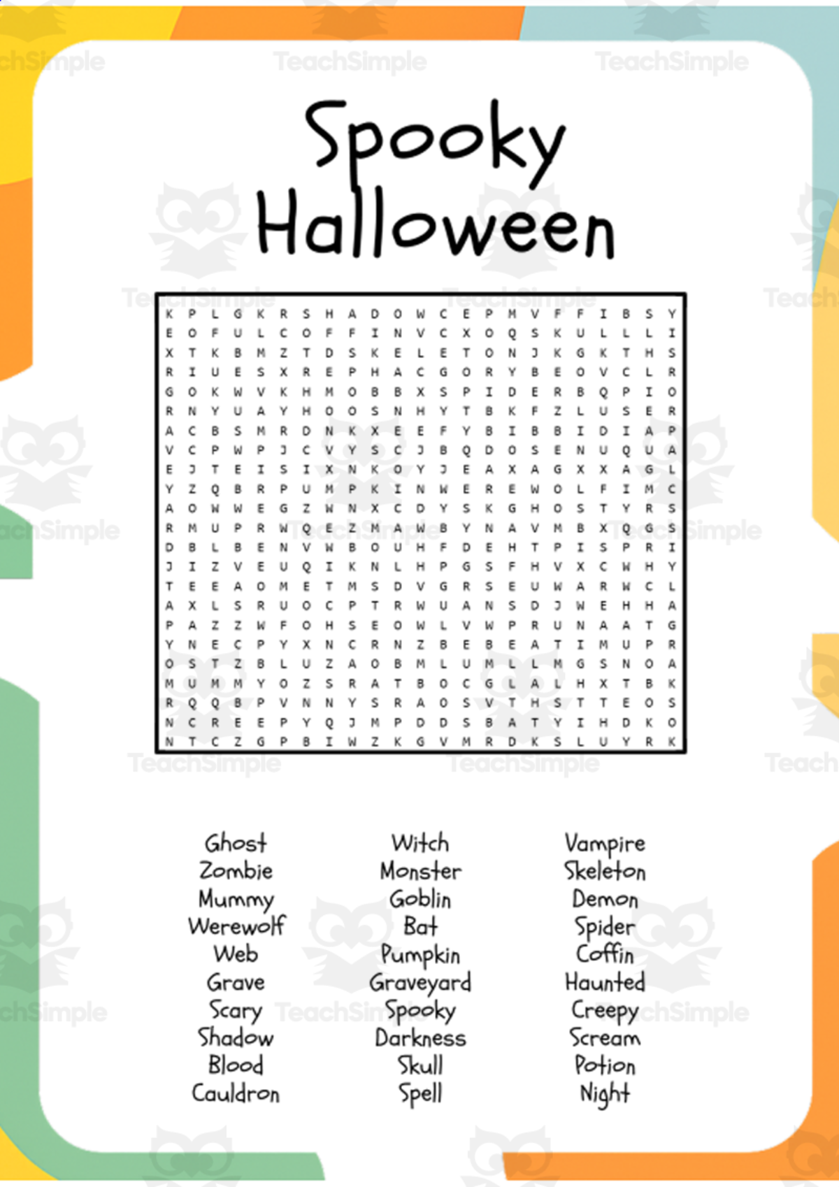 Halloween Word Search and Word Scramble Worksheets with Answer Keys preview