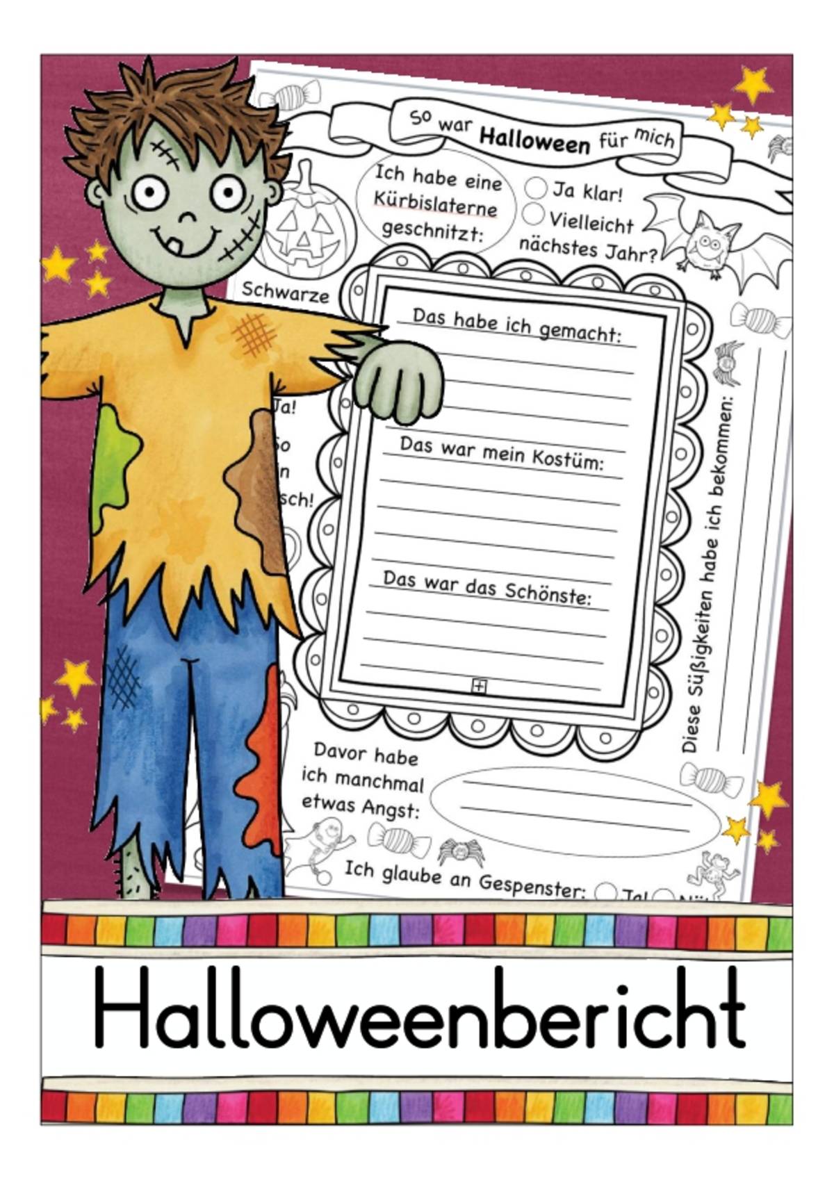 An educational teaching resource from Better Teaching Resources entitled Halloween Worksheet (German) downloadable at Teach Simple.