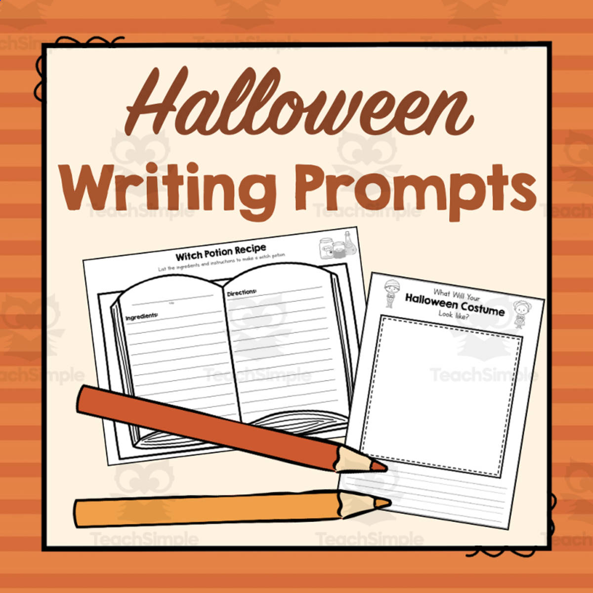 An educational teaching resource from Simply Schoolgirl entitled Halloween Writing Prompts downloadable at Teach Simple.