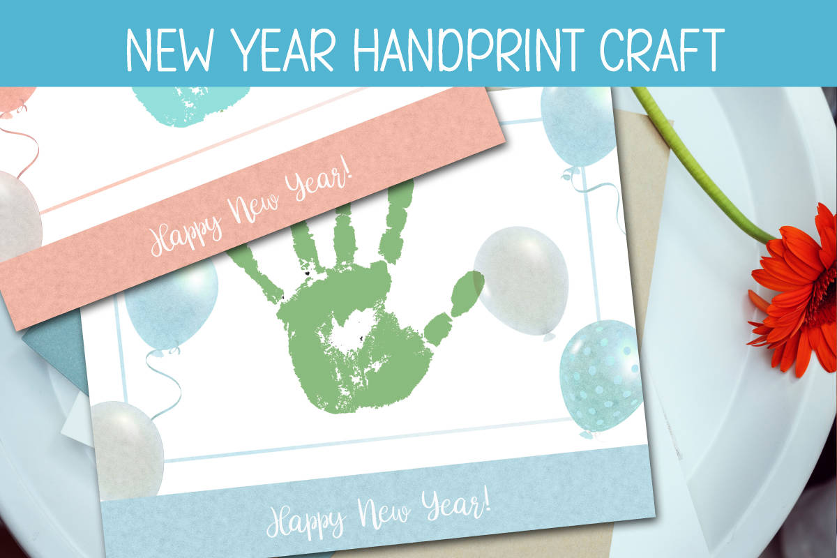 An educational teaching resource from Forever June Digital Design entitled Handprint Art New Year Bulletin Board Display, January Activities PreK downloadable at Teach Simple.