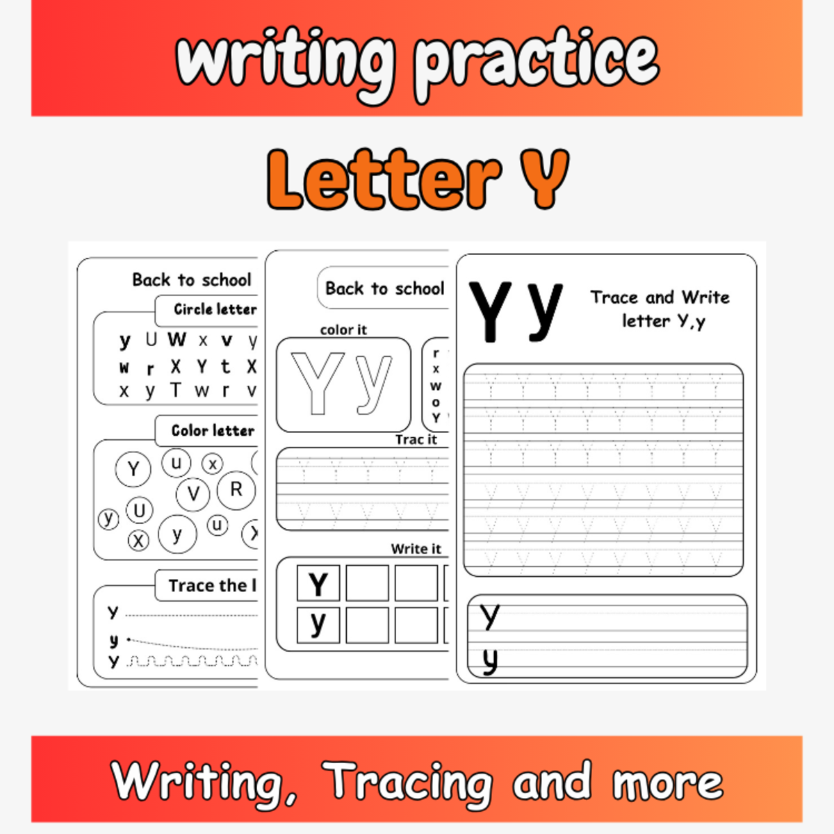 An educational teaching resource from successful teachers resource entitled handwriting letter y worksheets -tracing letter y worksheets for pre-k downloadable at Teach Simple.