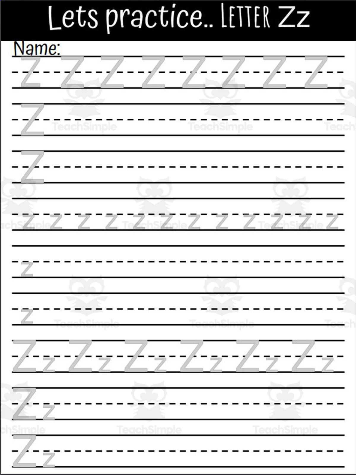 An educational teaching resource from Rodriguez's Resources entitled Handwriting Practice Pages (Aa - Zz) downloadable at Teach Simple.