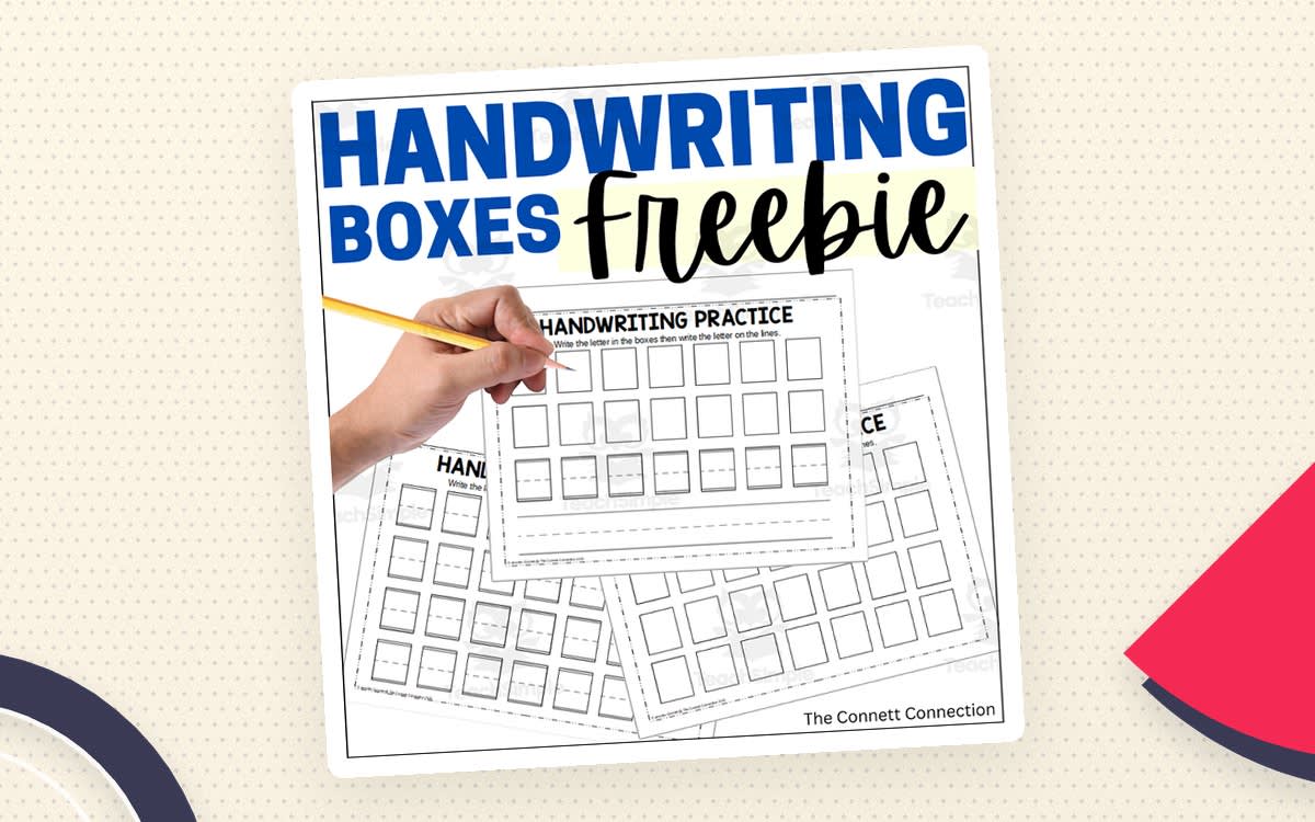 An educational teaching resource from The Connett Connection entitled Handwriting Worksheets with Boxes downloadable at Teach Simple.