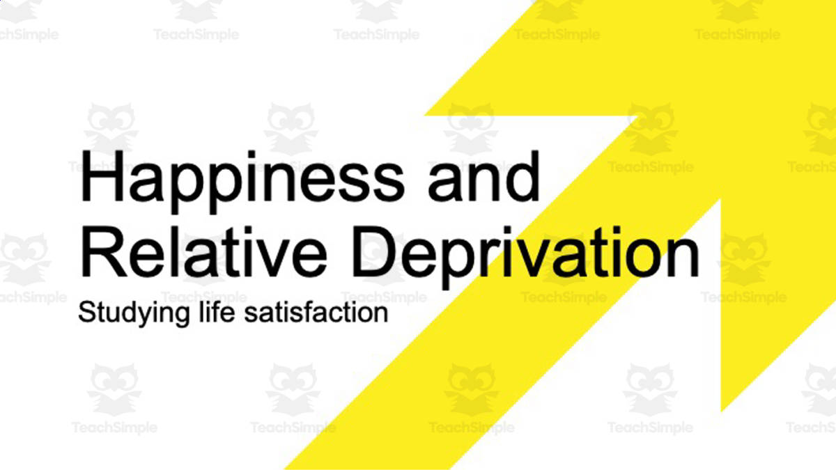 An educational teaching resource from Ed Dynamic entitled Happiness + Relative Deprivation Slides + Guided Notes downloadable at Teach Simple.