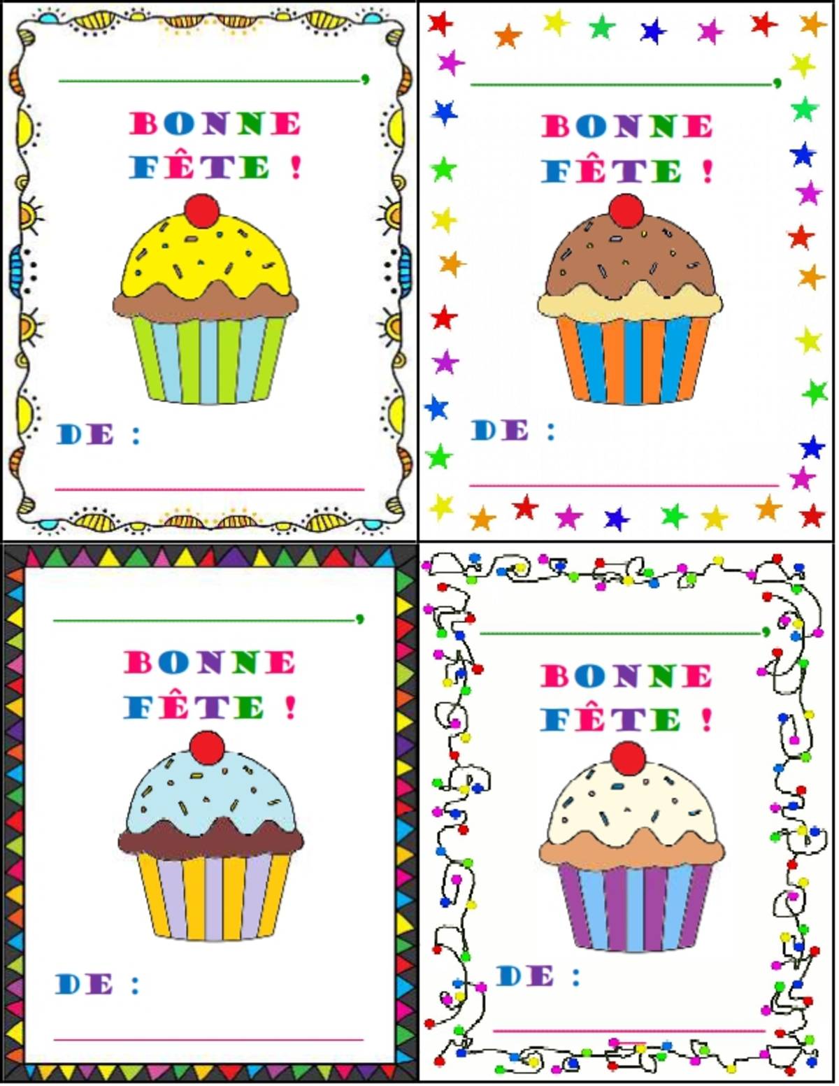 An educational teaching resource from Brave Education entitled Happy Birthday Cards! ( French Version ) downloadable at Teach Simple.