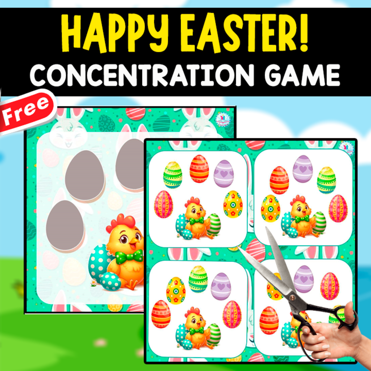 An educational teaching resource from EDITORIAL LAURA EDUCA entitled HAPPY EASTER! | FUNNY MEMORY AND CONCENTRATION GAME downloadable at Teach Simple.