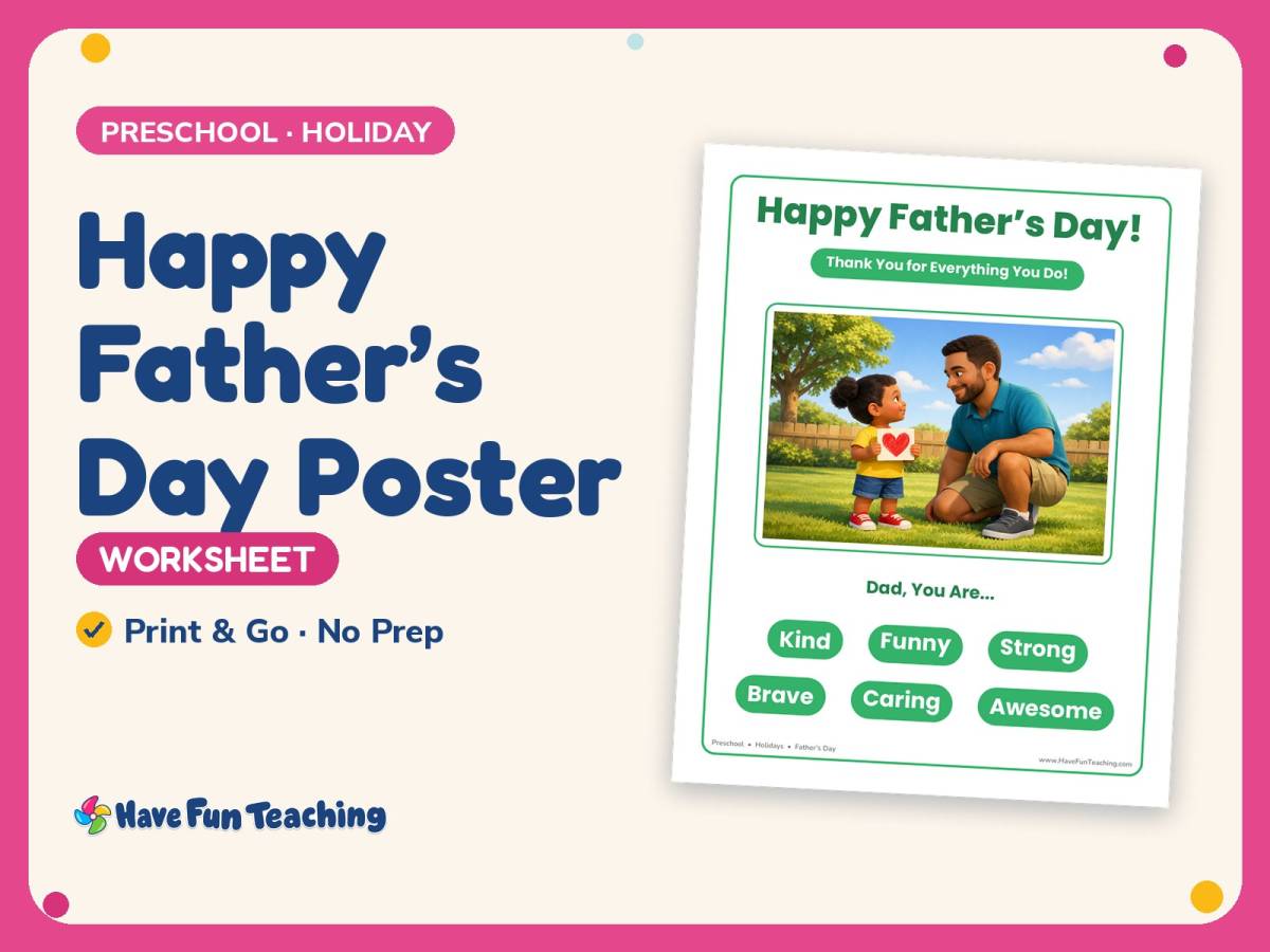 Happy Father’s Day Poster – Preschool Holiday Practice preview