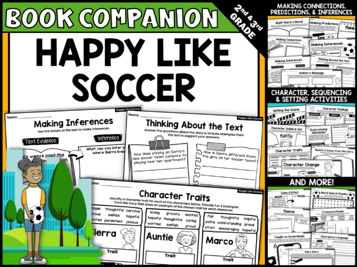 An educational teaching resource from Creatively Gifted entitled Happy Like Soccer, by Maribeth Boelt Interactive Read-Aloud Activities downloadable at Teach Simple.