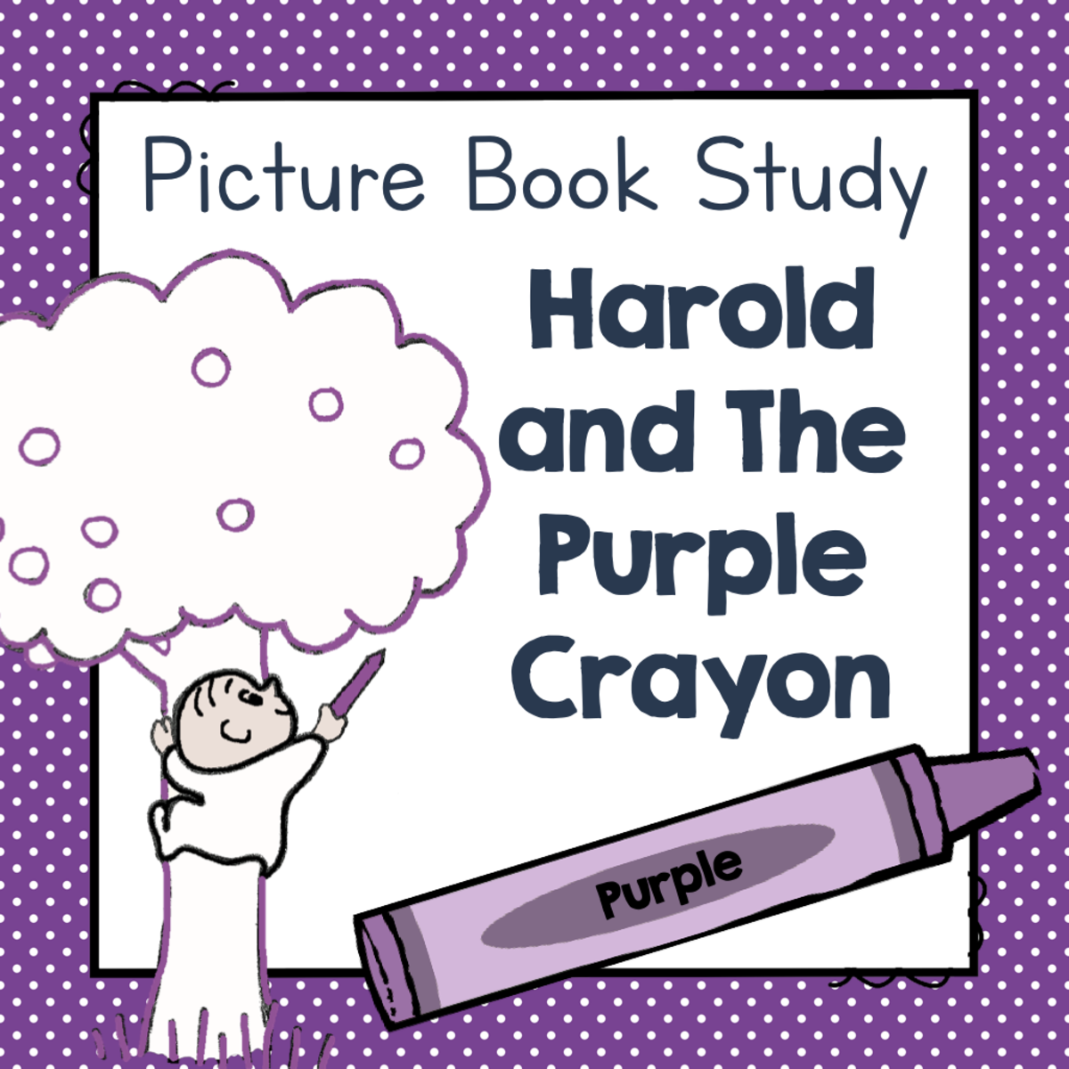 An educational teaching resource from Simply Schoolgirl entitled Harold and the Purple Crayon – 40-Activity Study downloadable at Teach Simple.