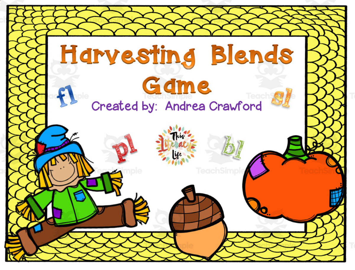 An educational teaching resource from Literacy Life entitled Harvesting Blends Game downloadable at Teach Simple.