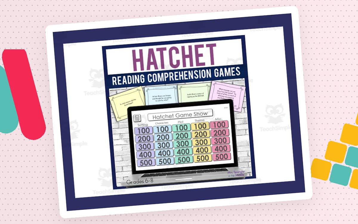 An educational teaching resource from Mrs. Spangler in the Middle entitled Hatchet Reading Comprehension Games downloadable at Teach Simple.