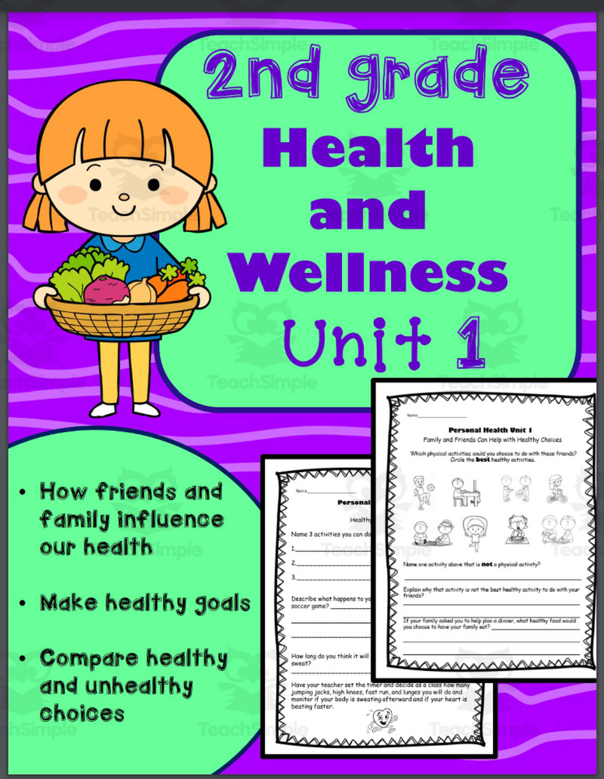 An educational teaching resource from K-5 Treasures entitled 2nd Grade Health – Unit 1 Personal Health downloadable at Teach Simple.