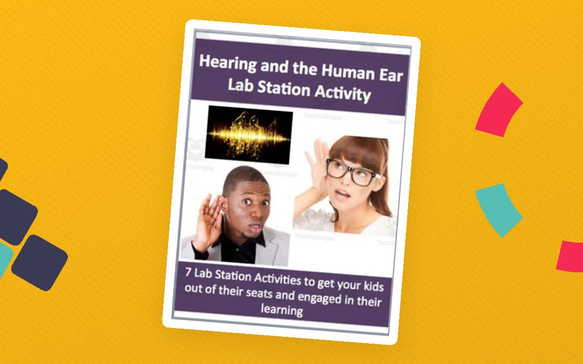 An educational teaching resource from Teach With Fergy entitled Hearing and the Human Ear – Lab Station Activity downloadable at Teach Simple.