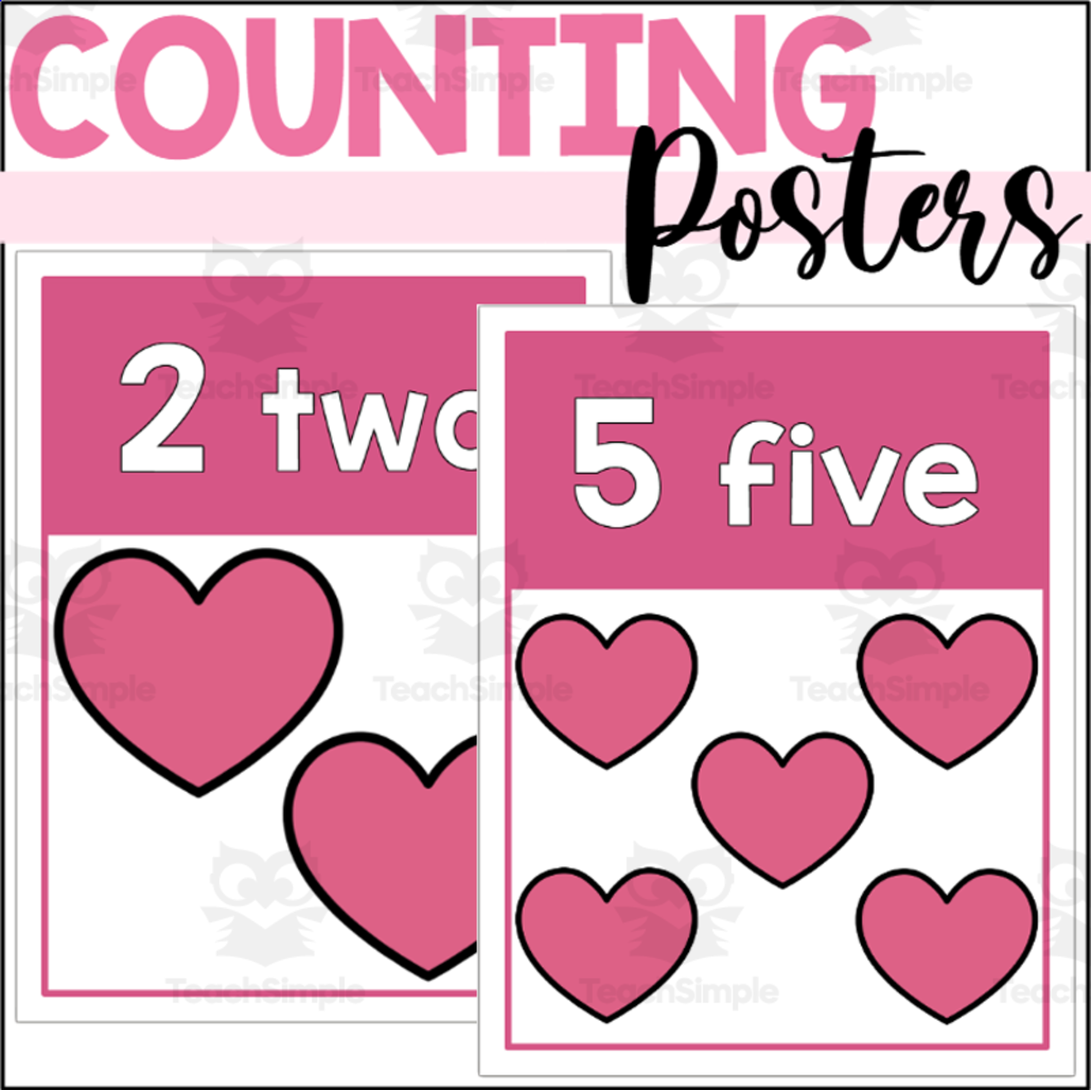 An educational teaching resource from The Connett Connection entitled Heart Counting Posters 1-10 downloadable at Teach Simple.