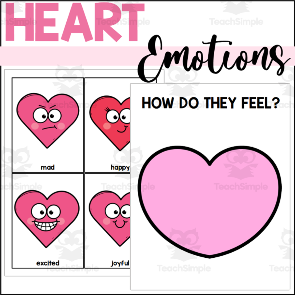 An educational teaching resource from The Connett Connection entitled Heart Emotions downloadable at Teach Simple.
